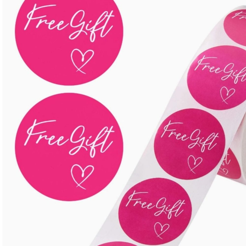 50 Free Gift Sticker Labels 1.5"